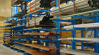 cantilever racking systems for the storage of building material