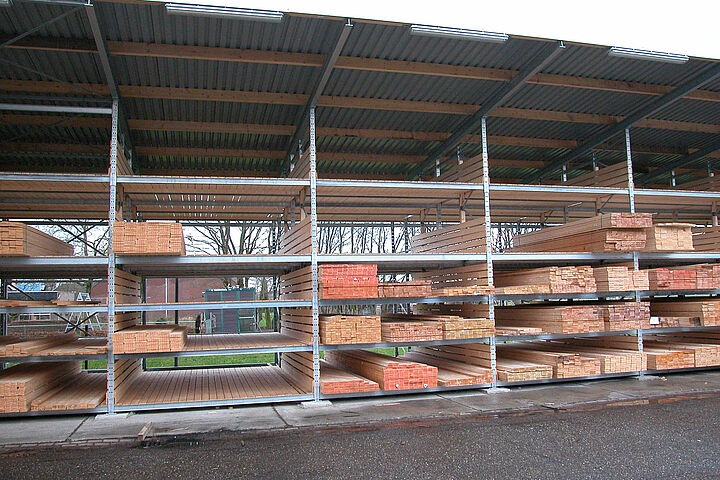 pallet racking for the storage of timber