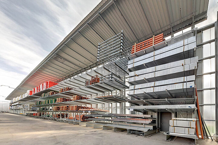 cantilever racking with roof galvanized