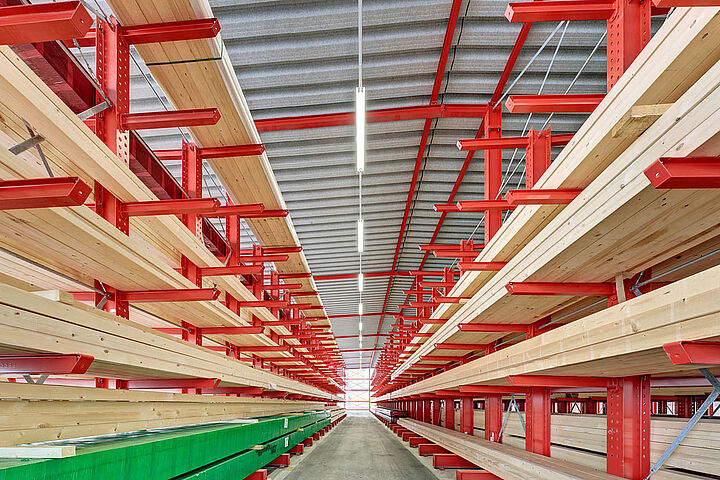 cantilever racking for timber storage