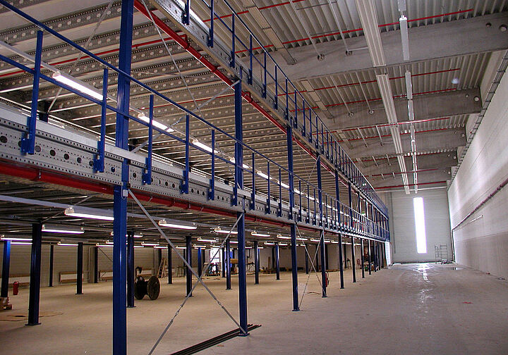 mezzanine floor for heavy loads, storage platform