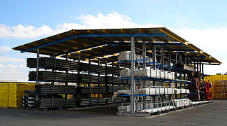 rack-clad warehouse, building industry